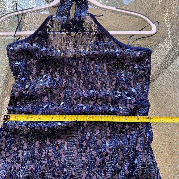 DON’T YOU HAVE A PARTY TO GO TO??  Nasty Gal High Neck Sequin Dress, Navy - Picture 9 of 16